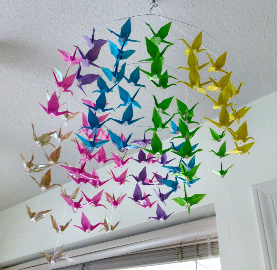 diy origami crane mobile