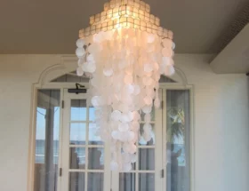 DIY faux capiz chandelier